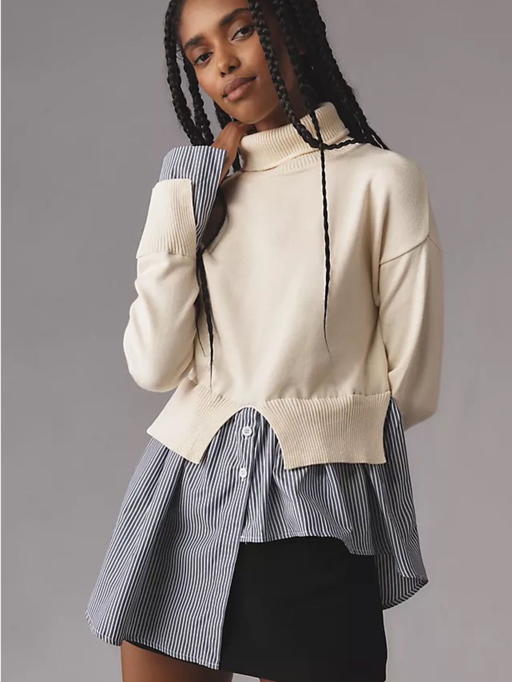 Anthropologie Avantlook Split Turtleneck Sweater